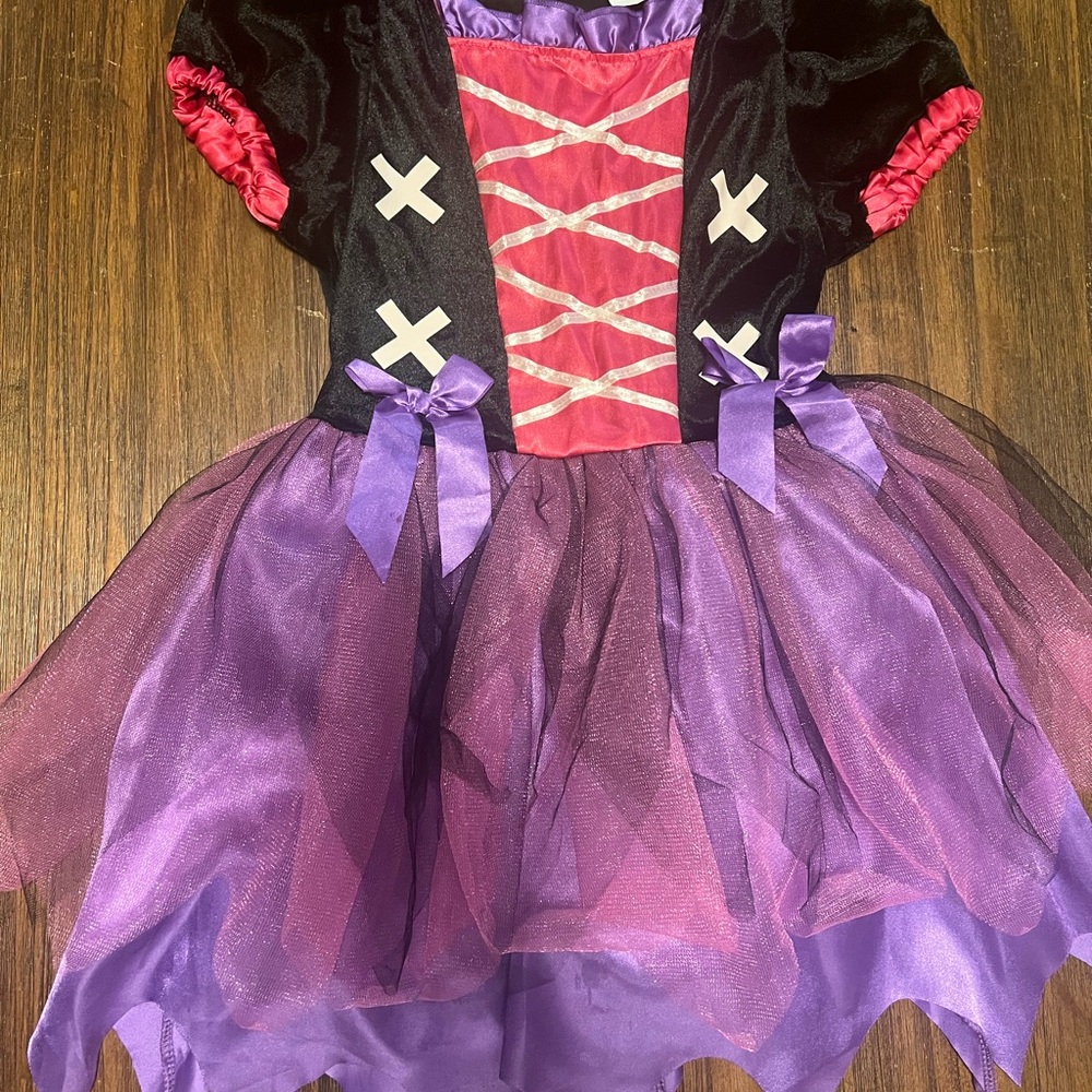 Light up Witch Purple and Black Kids Costume Dress